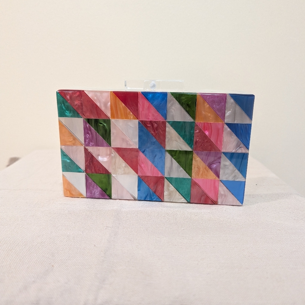 Colorful Geometric Party Clutch